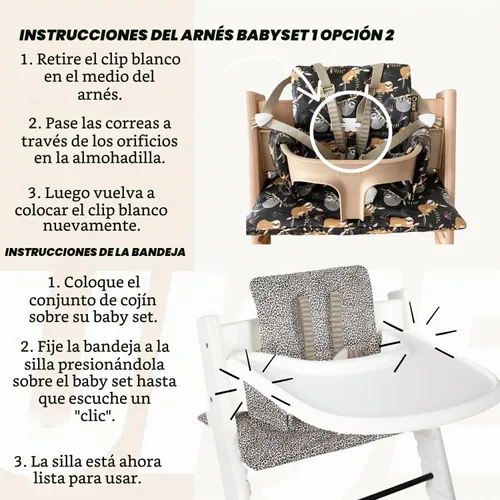 Vista 9 de UKJE Cojín Compatible con Stokke Tripp Trapp (Modelo Antiguo y Nuevo) 2 Piezas Limpiable y Lavable a 86°F Algodón Certificado Oeko-Tex Funda
