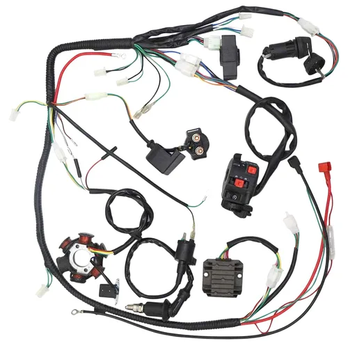 Vista 5 de Kit de arnés de cables completo, kit de cableado eléctrico para montaje con alambre de cobre completo para GY6 4-Stroke cuatro ruedas. Tipo de motor