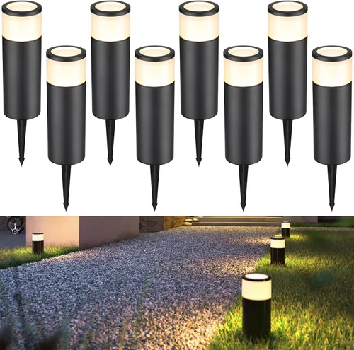 Vista 10 de LEONLITE Paquete de 4 luces de camino de bolardo de bajo voltaje, 5W 400LM, 3000K