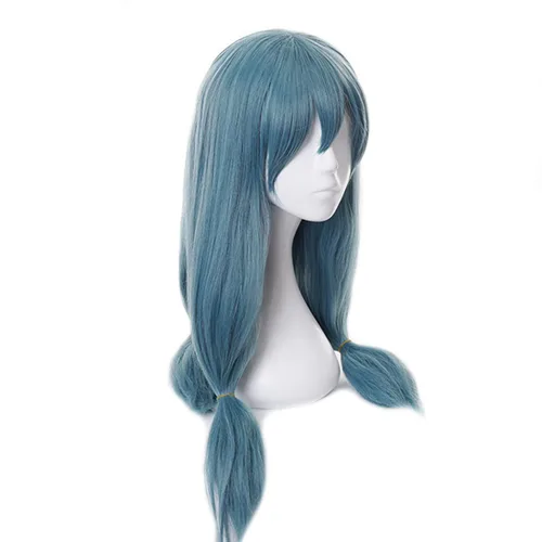 Vista 3 de Aadesso Peluca de cosplay de anime Jujutsu Kaisen Mahito larga recta azul lago peluca de pelo sintético para fiestas de Navidad para hombres y niños