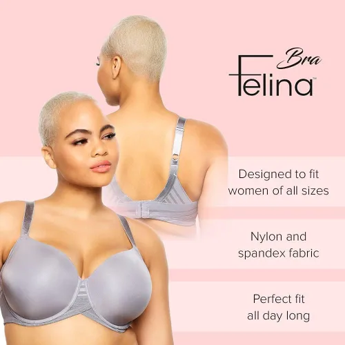 Vista 5 de Felina Paramour Marvelous Side Smoothing - Brasier para mujer, brasier sin costuras, brasier de talla grande