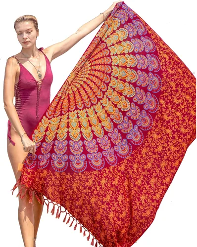 Vista 31 de Boho Chic Pareo - Pareo Mandala - Cubre Traje de Baño Bikini - Vestido de Playa - Envoltura