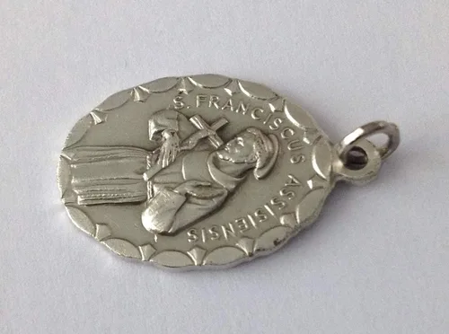 Vista 3 de Medalla San Francisco de Asís - Medallas de los Santos Patronos -100% Made in Italy