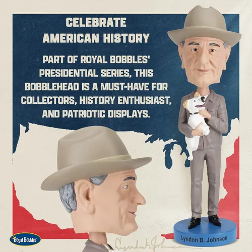 Vista 2 de Royal Bobbles Lyndon B. Johnson - Estatua coleccionable de Bobblehead