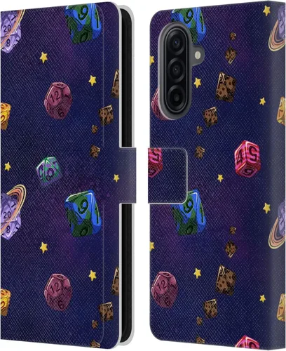 Vista 78 de Head Case Designs Officially Licensed Carla Morrow Colorful Space Dice Patterns Leather Wallet Case Compatible with Samsung Galaxy A07 4G