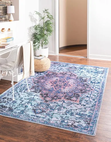 Vista 35 de Unique Loom Renaissance Collection - Alfombra rectangular de 2 x 3 pies 1 pulgada, color azul y verde Azul Verde/Azul
