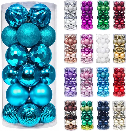 Vista 49 de XmasExp Juego de 24 mini esferas de Navidad inastillables para bolas de árbol de Navidad, 1.18 pulgadas (negro)