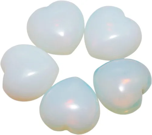 Vista 14 de mookaitedecor Cristales curativos opalita corazón amor preocupación palma piedra reiki equilibrio 0.5 pulgadas, paquete de 12, Opalita, opalita