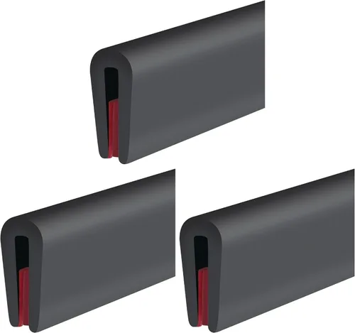 Vista 26 de Borde de goma protector, canal en U autoadhesivo de 1-1/2 pulgadas para maderas, bandas flexibles en forma de U para despegar y pegar, protector