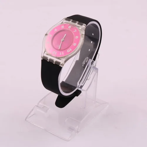 Vista 2 de Correa de reloj de goma ultrafina de 0.630 in para mujer, compatible con Swatch, correa de reloj de silicona de repuesto, impermeable, para mujer