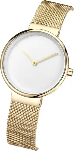 Vista 6 de Reloj de pulsera de cuarzo para mujer, de acero inoxidable, con correa de malla de acero inoxidable