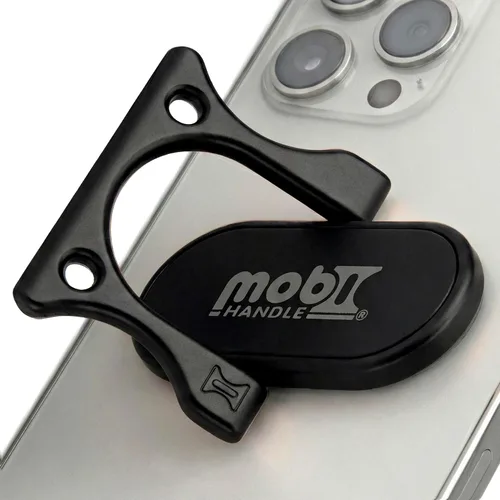Vista 8 de Soporte de anillo para teléfono con mango de 3 dedos, cómodo y delgado, de metal duradero, ideal para soportes magnéticos de auto 4 en 1 Negro