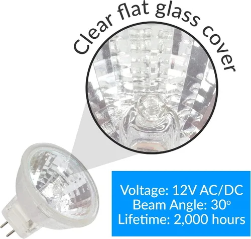 Vista 7 de Simba Lighting - Bombillas de foco halógeno MR11 de 10 vatios y 12 voltios (paquete de 6) de 2 pines, 110 lm, ángulo de haz de 30° para acento, luz