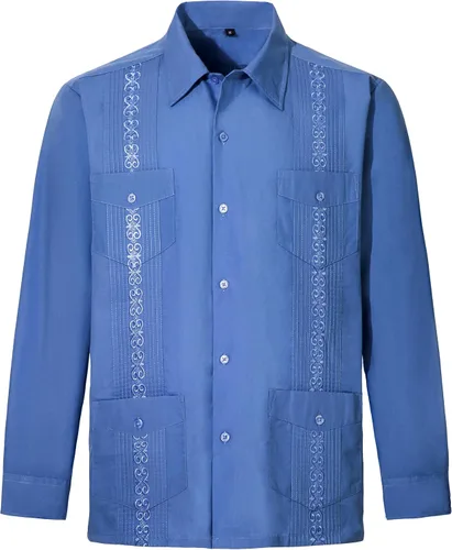 Vista 15 de Camisas guayabera de manga larga para hombre