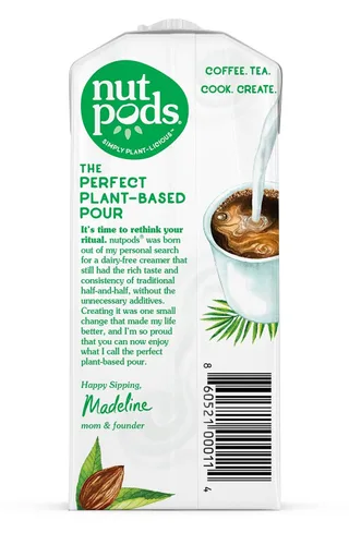 Vista 4 de nutpods® Crema de café de avellana sin azúcar, sin lácteos, 11.2 onzas