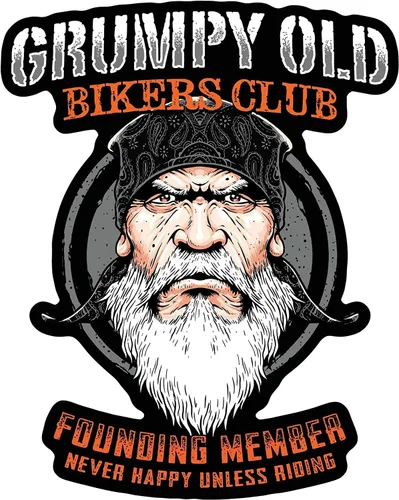 Vista 8 de Grumpy Old Bikers Club - Calcomanía de 7 pulgadas para coches, camiones, motocicletas, barcos y portátiles