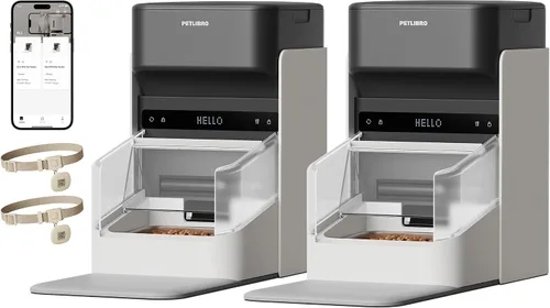 Vista 18 de PETLIBRO Alimentadores RFID para 2 gatos, sensor de collar para comidas personalizadas, reconocimiento de gatos, seguimiento de dieta y antirrobo