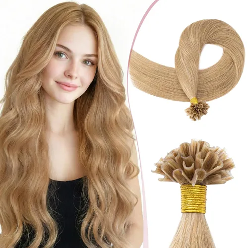 Vista 20 de SEGO Extensiones de cabello humano real con punta K, extensiones de cabello humano real, con punta en U, sin costuras, previamente adheridas