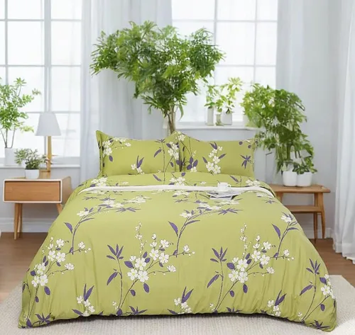 Vista 31 de Helthep Funda de edredón floral tamaño Twin, 100% algodón, con estampado de flores rosas, funda de edredón vintage botánica con hojas verdes, funda