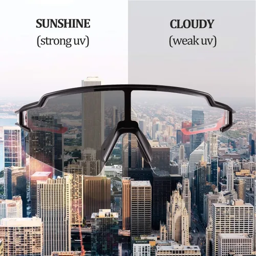 Vista 5 de ROCKBROS Gafas de sol polarizadas con gafas de sol deportivas fotocromáticas