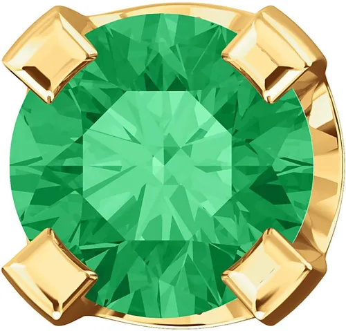 Vista 2 de Trustmark Yellow Gold 2mm Created Emerald Stud Earrings
