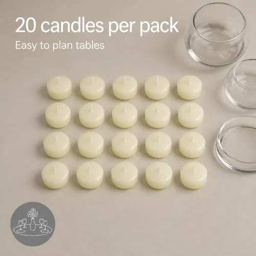 Vista 3 de yummi Caja de 120 velas flotantes marfil de 1.75