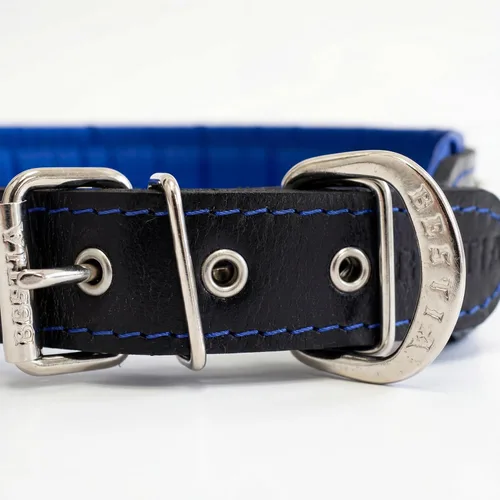 Vista 6 de Bestia Bijou - Collar de cuero para perro, collar de perro suave de 2 pulgadas de ancho con cojín ortopédico para mayor durabilidad y comodidad