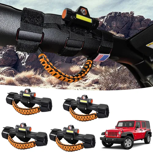 Vista 12 de GAIZON Paquete de 2 asas de agarre para Jeep Wrangler, accesorios Sahara Freedom Rubicon CJ YJ TJ JL JK LJ JLU JKU, Gladiator JT 1955-2023, Negro