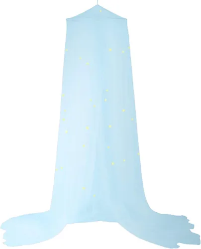 Vista 2 de BCBYou Mosquitera con estrellas fluorescentes que brillan en la oscuridad para bebés, niños y adultos, para cubrir la cuna, cama infantil, cama