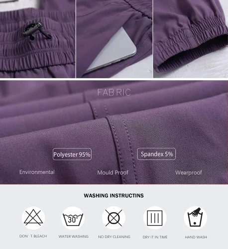Vista 6 de YETOWA Pantalones deportivos de yoga para mujer, con cordón y bolsillos, para entrenamiento, atletismo, descanso