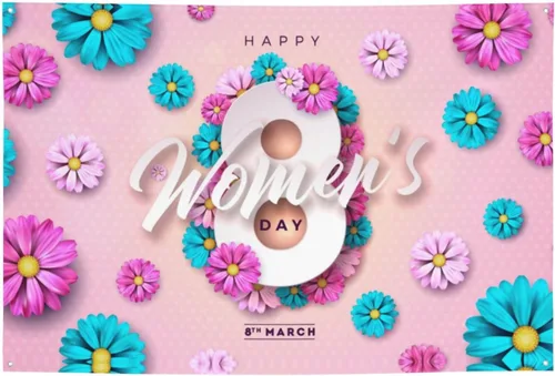 Vista 26 de Día de la Mujer Marzo es el Mes de la Historia de la Mujer Pancarta de 70 x 35 pulgadas Fondo de fotografía de fiesta de vacaciones