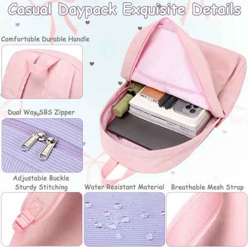 Vista 6 de Meisohua Mochila escolar para adolescentes, niñas, niños, mochila para escuela primaria, bolsa de libros para niños, mochila para el almuerzo