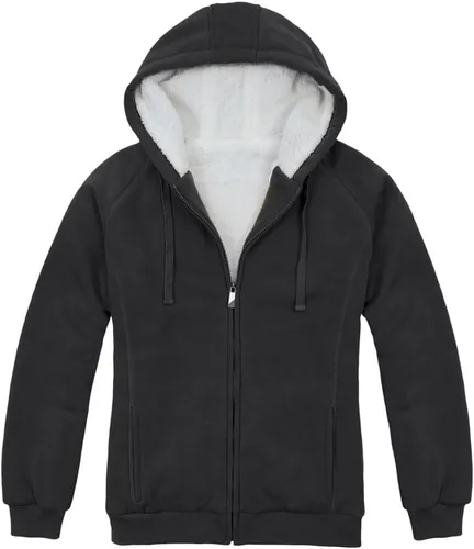 Vista 3 de Victory Outfitters - Sudadera con capucha de forro polar con cremallera y forro bereber suave para mujer