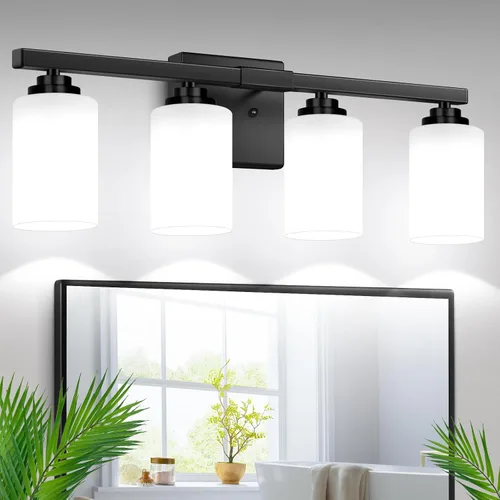 Vista 21 de VerRon Juego de 2 apliques de pared para baño, lámparas modernas de tocador, faroles de montaje de bronce cepillado al óleo, luces de pared