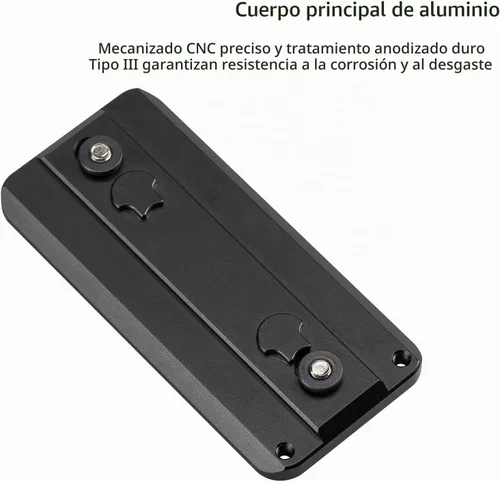 Vista 2 de Adaptador de placa de trípode FANAUE Keymod Rail con tornillos de seguridad, para cabezal de bola de trípode, compatible con Arca Swiss RRS Dovetail