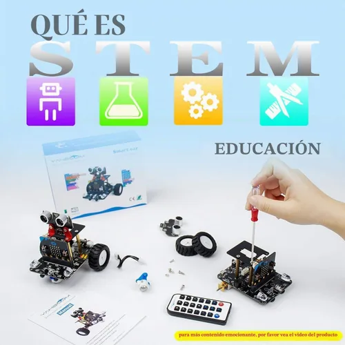 Vista 4 de Yahboom Microbit V2 Coding Smart Robotics Toys DIY STEM Science Education RC Kit de coche para niños de 10 años en adelante, compatible con BBC