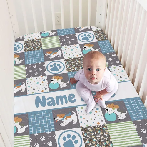 Vista 11 de Sábanas personalizadas para cuna de bebé con nombre, sábanas ajustadas para cuna de bate de béisbol personalizadas para bebés, juegos de ropa