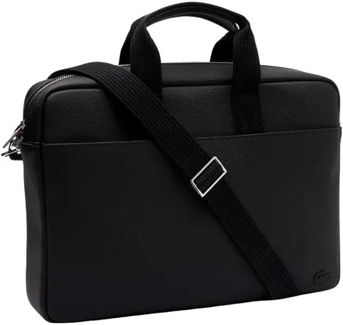 Vista 8 de Lacoste Bolsa de computadora clásica para hombre Petit Piqué Negro