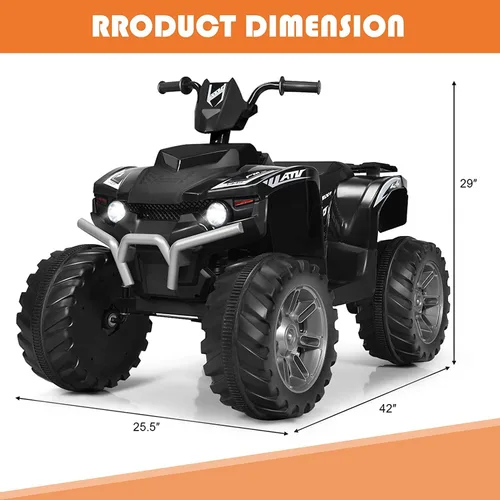 Vista 7 de OLAKIDS 12V Cuatriciclo para niños, vehículo eléctrico de 4 ruedas para niños pequeños, cuatriciclo motorizado con batería para niños y niñas