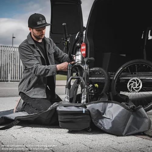 Vista 8 de B&W Bike.Bag 2.0 Bolsa de viaje para bicicleta, base de ABS híbrida y poliéster Ripstop - Carretera, triatlón, bicicletas de montaña de hasta 29