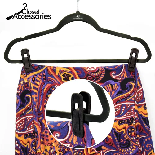 Vista 6 de Clips de terciopelo, paquete de 20, material duradero que no se rompe, perchas a juego de nuestra marca y tu percha de terciopelo existente