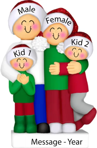 Vista 2 de Adorno personalizado para árbol genealógico 2024, bola de Navidad personalizada para familia de cuatro nietos