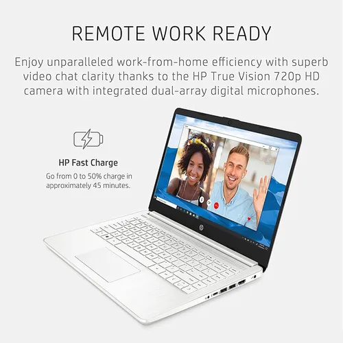 Vista 4 de HP Laptop 14 para productividad y entretenimiento, pantalla FHD de 14 pulgadas, 16 GB de RAM, SSD de 1 TB, procesador AMD Ryzen 3 de hasta 3.5 GHz