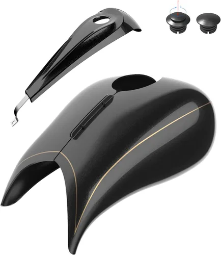 Vista 21 de Fundas de tanque estiradas para whisky ámbar con consola de tablero para Harley Touring Street Glide Road Glide 2014 2015 2016 2017 2018 2019 2020