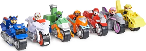 Vista 5 de PAW Patrol Moto Pups Rocky's Deluxe - Vehículo de motocicleta con función de ruedas y figura multicolor, XL