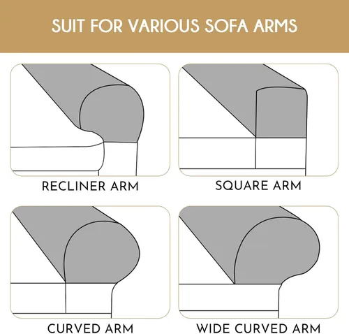 Vista 7 de BESPORTBLE Protectores de brazo para silla, funda elástica para reposabrazos de sofá, funda protectora elástica para el hogar, oficina, sillón