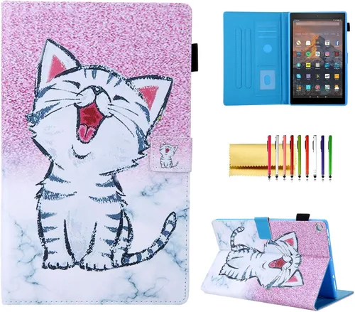 Vista 20 de Funda tipo cartera para tableta Amazon Fire HD 10 (5ª generación/7ª generación/9ª generación), soporte plegable delgado