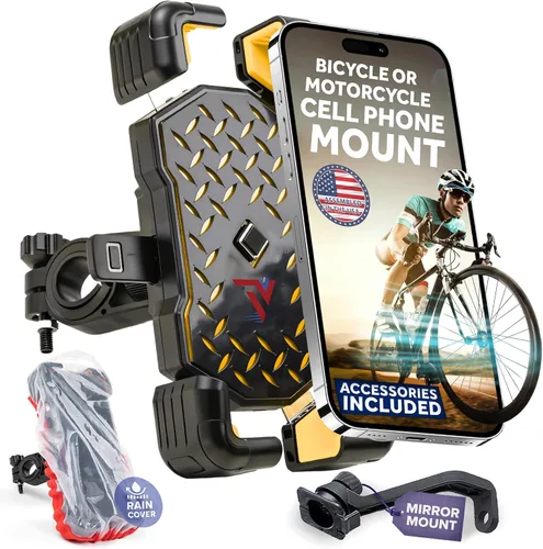 Vista 10 de Terminal Velocity Sport Soporte de teléfono para motocicleta, soporte para teléfono celular de bicicleta, para iPhone y Android, compatible