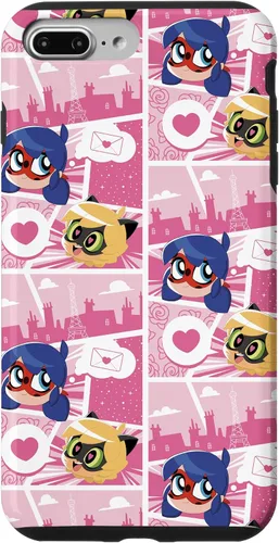 Vista 12 de Miraculous Ladybug Chibi Collection Mensaje para Cat Noir Funda para iPhone 17