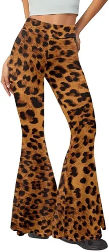 Vista 2 de Animepark Pantalones de yoga de pierna ancha para mujer, pantalones deportivos acampanados de cintura alta